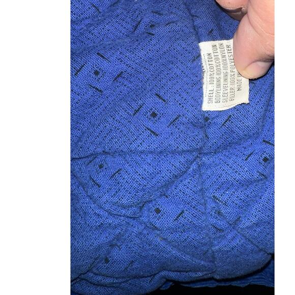 Vintage New York Girl Corduroy Jacket Quilted Snap Zip Front Blue Sz Large Woman - Picture 4 of 8